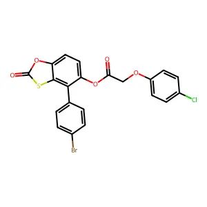4-(4-Bromophenyl)-2-oxo-1,3-benzoxathiol-5-yl (4-chlorophenoxy)acetate structure