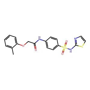 2-(2-methylphenoxy)-N-[4-(1,3-thiazol-2-ylsulfamoyl)phenyl]acetamide structure