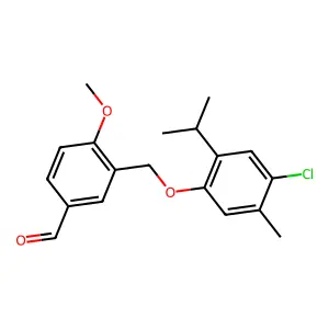 3-((4-Chloro-2-isopropyl-5-methylphenoxy)methyl)-4-methoxybenzaldehyde structure