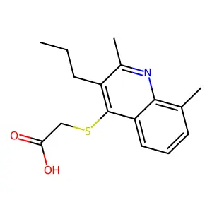 2-(2,8-Dimethyl-3-propylquinolin-4-yl)sulfanylacetic acid structure