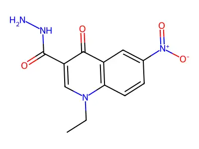 1-Ethyl-6-nitro-4-oxoquinoline-3-carbohydrazide structure