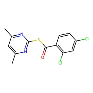 S-(4,6-dimethylpyrimidin-2-yl) 2,4-dichlorobenzenecarbothioate structure