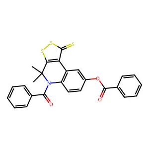 5-benzoyl-4,4-dimethyl-1-thioxo-4,5-dihydro-1H-[1,2]dithiolo[3,4-c]quinolin-8-yl benzoate structure