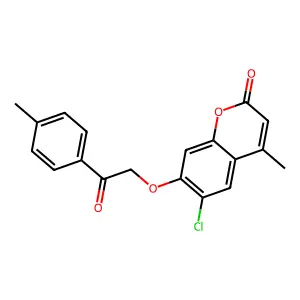 6-chloro-4-methyl-7-[2-(4-methylphenyl)-2-oxoethoxy]-2H-chromen-2-one structure