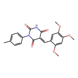 (5Z)-1-(4-methylphenyl)-5-[(2,4,5-trimethoxyphenyl)methylidene]-1,3-diazinane-2,4,6-trione structure