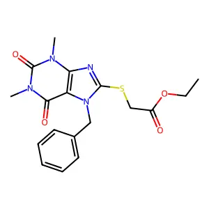 Ethyl 2-(7-benzyl-1,3-dimethyl-2,6-dioxopurin-8-yl)sulfanylacetate structure