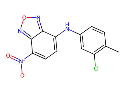 N-(3-chloro-4-methylphenyl)-4-nitro-2,1,3-benzoxadiazol-7-amine structure