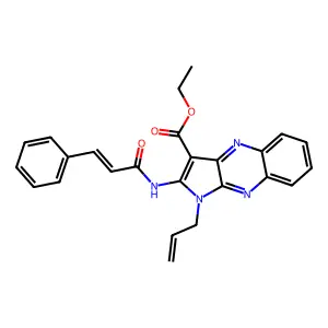 ethyl 1-allyl-2-cinnamamido-1H-pyrrolo[2,3-b]quinoxaline-3-carboxylate structure