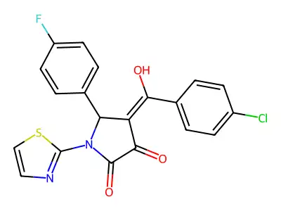 4-(4-chlorobenzoyl)-5-(4-fluorophenyl)-3-hydroxy-1-(1,3-thiazol-2-yl)-2,5-dihydro-1H-pyrrol-2-one structure