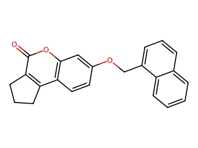 7-(1-naphthylmethoxy)-2,3-dihydrocyclopenta[c]chromen-4(1H)-one structure
