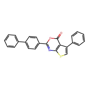 5-Phenyl-2-(4-phenylphenyl)thieno[2,3-d][1,3]oxazin-4-one structure