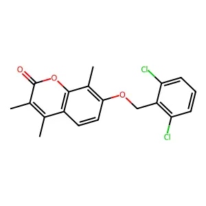 7-[(2,6-dichlorobenzyl)oxy]-3,4,8-trimethyl-2H-chromen-2-one structure