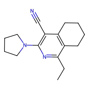 1-Ethyl-3-(pyrrolidin-1-yl)-5,6,7,8-tetrahydroisoquinoline-4-carbonitrile structure