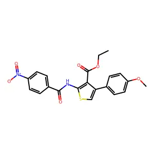 Ethyl 4-(4-methoxyphenyl)-2-[(4-nitrobenzoyl)amino]thiophene-3-carboxylate structure