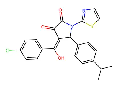4-(4-chlorobenzoyl)-3-hydroxy-5-[4-(propan-2-yl)phenyl]-1-(1,3-thiazol-2-yl)-2,5-dihydro-1H-pyrrol-2-one structure