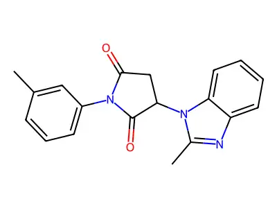 3-(2-methyl-1H-benzimidazol-1-yl)-1-(3-methylphenyl)pyrrolidine-2,5-dione structure