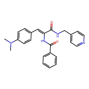 N-(1-(4-(Dimethylamino)phenyl)-3-oxo-3-((pyridin-4-ylmethyl)amino)prop-1-en-2-yl)benzamide structure