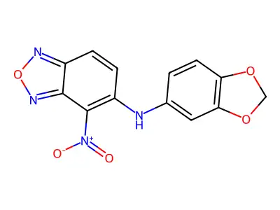 N-(1,3-benzodioxol-5-yl)-4-nitro-2,1,3-benzoxadiazol-5-amine structure