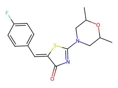 2-(2,6-Dimethyl-4-morpholinyl)-5-(4-fluorobenzylidene)-1,3-thiazol-4(5H)-one structure