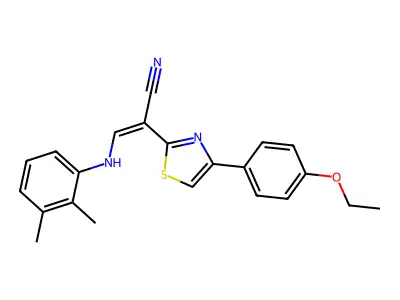 (2Z)-3-[(2,3-dimethylphenyl)amino]-2-[4-(4-ethoxyphenyl)-1,3-thiazol-2-yl]prop-2-enenitrile structure
