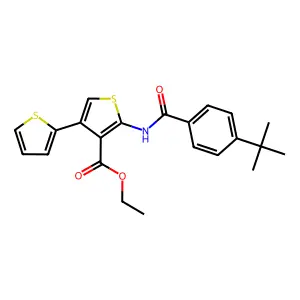 Ethyl 2-[(4-tert-butylbenzoyl)amino]-4-thiophen-2-ylthiophene-3-carboxylate structure
