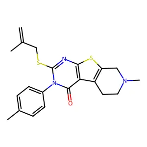 7-methyl-3-(4-methylphenyl)-2-[(2-methylprop-2-en-1-yl)sulfanyl]-5,6,7,8-tetrahydropyrido[4',3':4,5]thieno[2,3-d]pyrimidin-4(3H)-one structure