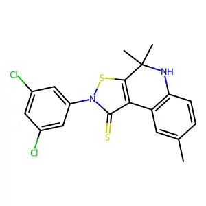 2-(3,5-dichlorophenyl)-4,4,8-trimethyl-4,5-dihydroisothiazolo[5,4-c]quinoline-1(2H)-thione structure