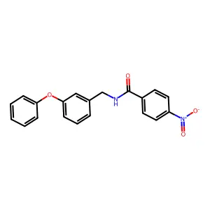 4-nitro-N-[(3-phenoxyphenyl)methyl]benzamide structure