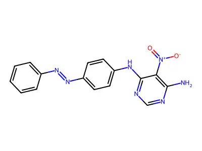 5-nitro-N-{4-[(E)-phenyldiazenyl]phenyl}pyrimidine-4,6-diamine structure