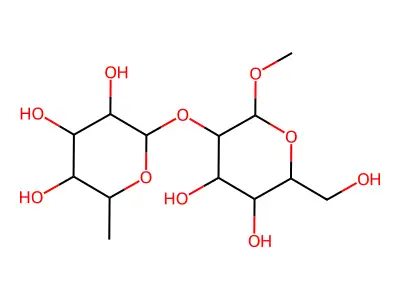Methyl-2-alpha-L-fucopyranosyl-beta-D-galactoside structure
