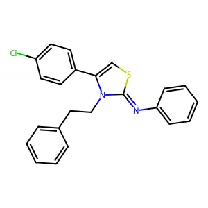 N-(4-(4-Chlorophenyl)-3-(2-phenylethyl)-1,3-thiazol-2(3H)-ylidene)aniline structure