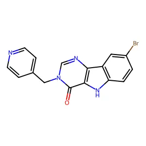 8-bromo-3-(pyridin-4-ylmethyl)-5H-pyrimido[5,4-b]indol-4-one structure