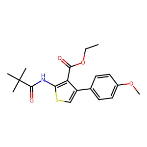 ethyl 2-[(2,2-dimethylpropanoyl)amino]-4-(4-methoxyphenyl)thiophene-3-carboxylate structure