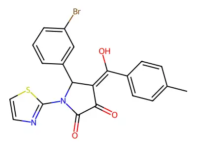 5-(3-bromophenyl)-3-hydroxy-4-(4-methylbenzoyl)-1-(1,3-thiazol-2-yl)-2,5-dihydro-1H-pyrrol-2-one structure