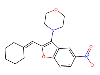 4-[2-(Cyclohexylidenemethyl)-5-nitro-1-benzofuran-3-yl]morpholine structure