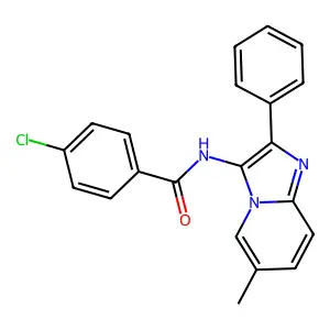 4-chloro-N-(6-methyl-2-phenylimidazo[1,2-a]pyridin-3-yl)benzamide structure