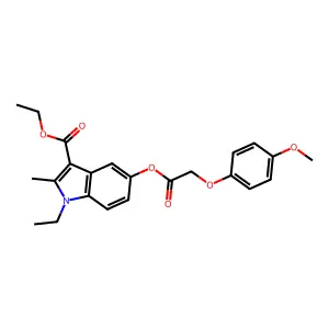 ethyl 1-ethyl-5-{[(4-methoxyphenoxy)acetyl]oxy}-2-methyl-1H-indole-3-carboxylate structure