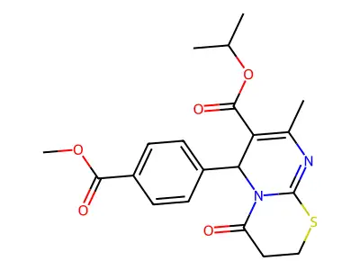 isopropyl 6-[4-(methoxycarbonyl)phenyl]-8-methyl-4-oxo-3,4-dihydro-2H,6H-pyrimido[2,1-b][1,3]thiazine-7-carboxylate structure