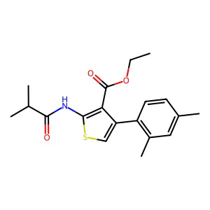 Ethyl 4-(2,4-dimethylphenyl)-2-isobutyramidothiophene-3-carboxylate structure