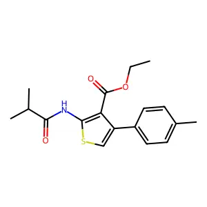 Ethyl 2-isobutyramido-4-(p-tolyl)thiophene-3-carboxylate structure