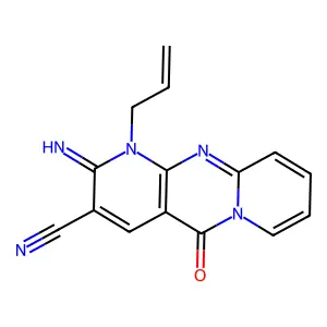 1-Allyl-2-imino-10-oxo-1,10-dihydro-2H-1,9,10a-triaza-anthracene-3-carbonitrile structure