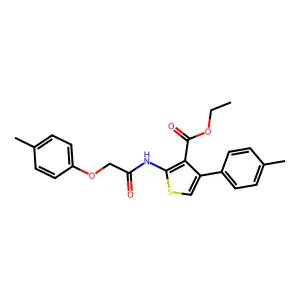 ethyl 2-{[(4-methylphenoxy)acetyl]amino}-4-(4-methylphenyl)thiophene-3-carboxylate structure