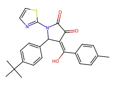5-(4-tert-butylphenyl)-3-hydroxy-4-(4-methylbenzoyl)-1-(1,3-thiazol-2-yl)-2,5-dihydro-1H-pyrrol-2-one structure