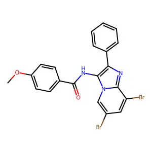 N-(6,8-dibromo-2-phenylimidazo[1,2-a]pyridin-3-yl)-4-methoxybenzamide structure