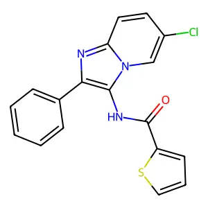 N-(6-chloro-2-phenylimidazo[1,2-a]pyridin-3-yl)thiophene-2-carboxamide structure