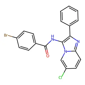 4-bromo-N-(6-chloro-2-phenylimidazo[1,2-a]pyridin-3-yl)benzamide structure