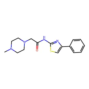2-(4-methylpiperazin-1-yl)-N-(4-phenyl-1,3-thiazol-2-yl)acetamide structure
