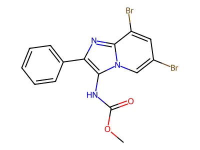 Methyl 6,8-dibromo-2-phenylimidazo[1,2-a]pyridin-3-ylcarbamate structure