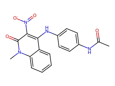 N-[4-[(1-methyl-3-nitro-2-oxoquinolin-4-yl)amino]phenyl]acetamide structure