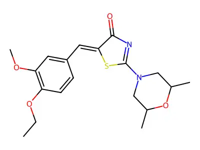 2-(2,6-Dimethyl-morpholin-4-yl)-5-(4-ethoxy-3-methoxy-benzylidene)-thiazol-4-one structure